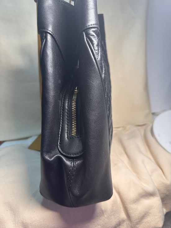 Coach Black Lexy Quilted Leather Shoulder Tote with Gold Hardware - Picture 4 of 12